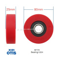 Rolo de etapa vermelha de 80 mm 80*25*6304 para escadas rolantes de Xizi Otis